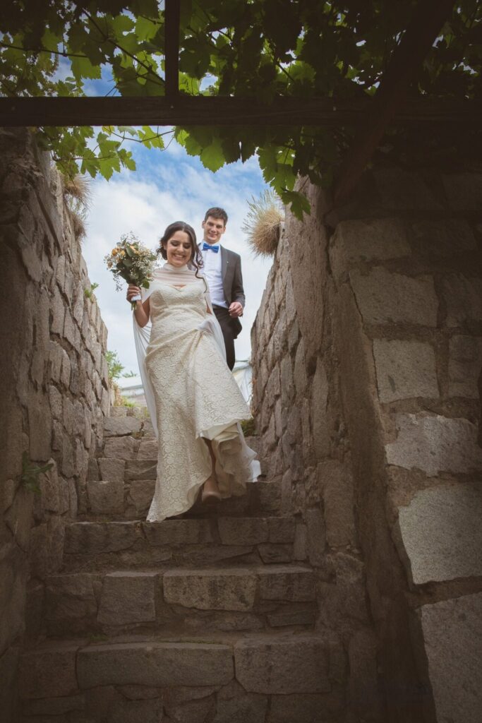 novios en matrimonio campestre en alto de pirque