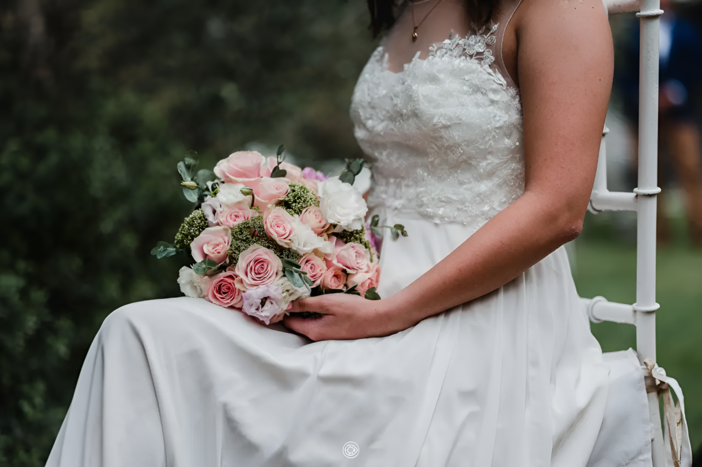 ramo de novia en ceremonia de matrimonio en alto de pirque